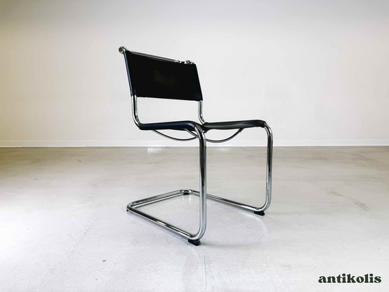 Image 1 of Original Thonet chair S33/ S34 cantilever Mart Stam leather black