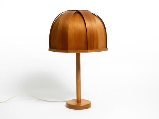 Very Rare 1970S Swedish Pine Bent Veneer Table Lamp By Gb Solbackens Svarveri