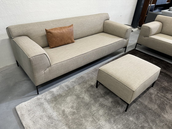 Image 1 of Design on Stock Ensemble canapé Bloq avec pouf Senna Grey