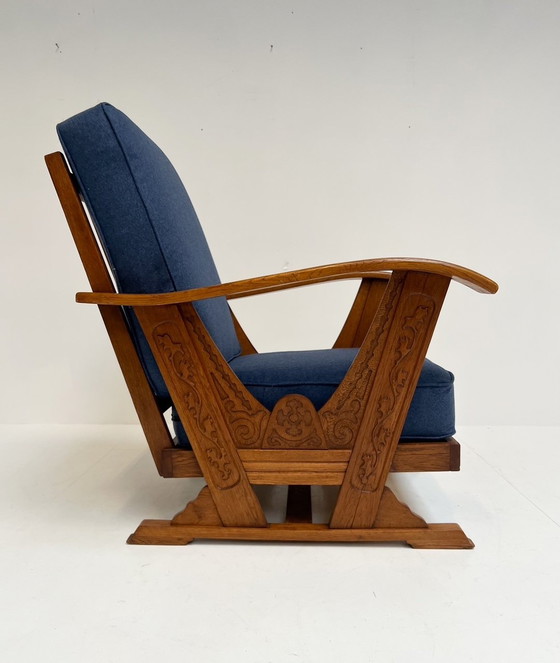 Image 1 of Smoking Chair With Reupholstered Cushions, 1960'S