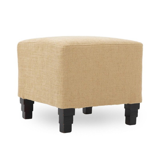 Image 1 of Art Deco vintage square pouf, 1930s