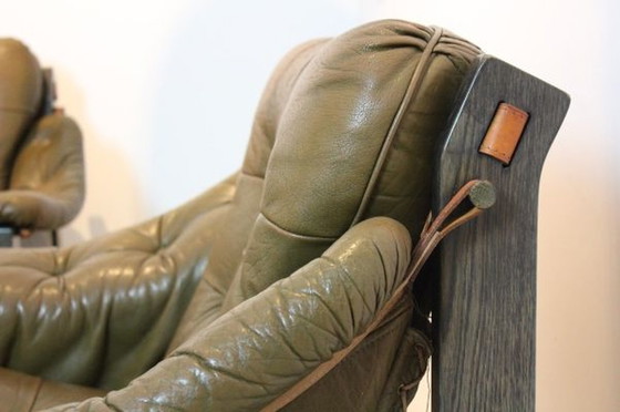 Image 1 of Brazilian Ebony & Leather Sofa, 1970s