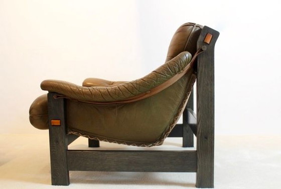 Image 1 of Brazilian Wood & Leather Sofa, 1970s