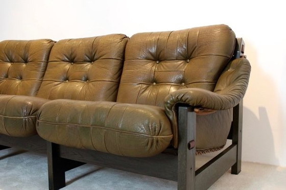 Image 1 of Brazilian Ebony & Leather Sofa, 1970s