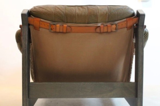 Image 1 of Brazilian Wood & Leather Sofa, 1970s