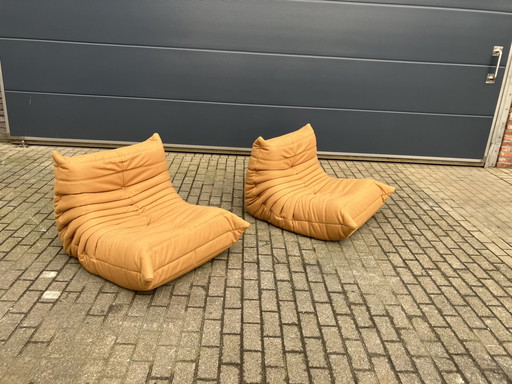 2X 100% Authentic Togo Ligne Roset 1 Seat, Warm Camel As New!!!