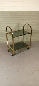 Vintage Italiaans Bar Cart Trolley, Goud 