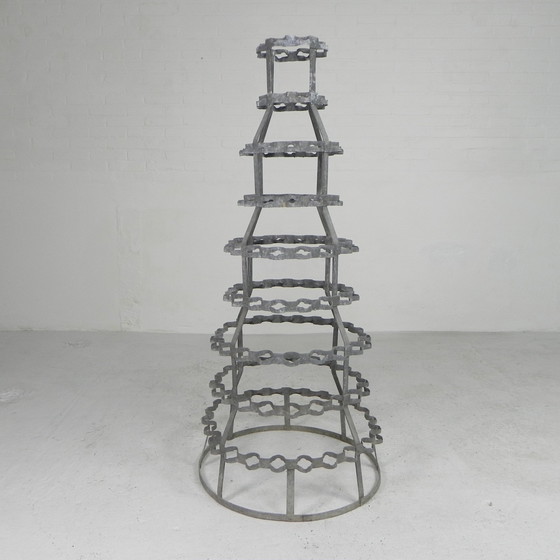 Image 1 of Iron drying rack for wine bottles, egouttoir a bouteilles, 5s.