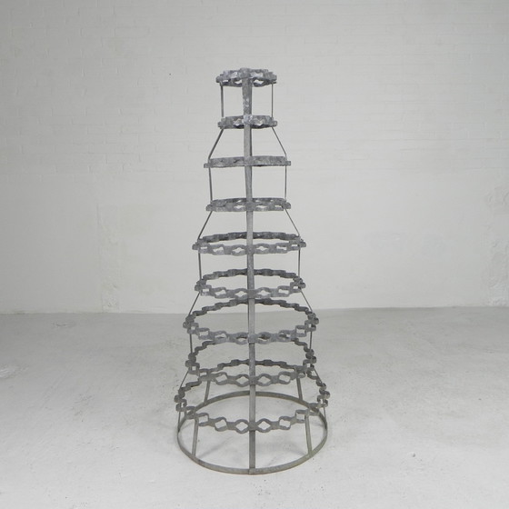 Image 1 of Iron drying rack for wine bottles, egouttoir a bouteilles, 5s.