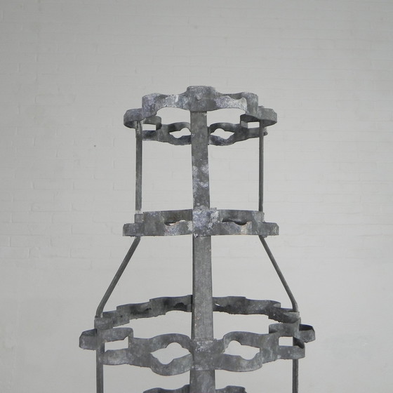 Image 1 of Iron drying rack for wine bottles, egouttoir a bouteilles, 5s.