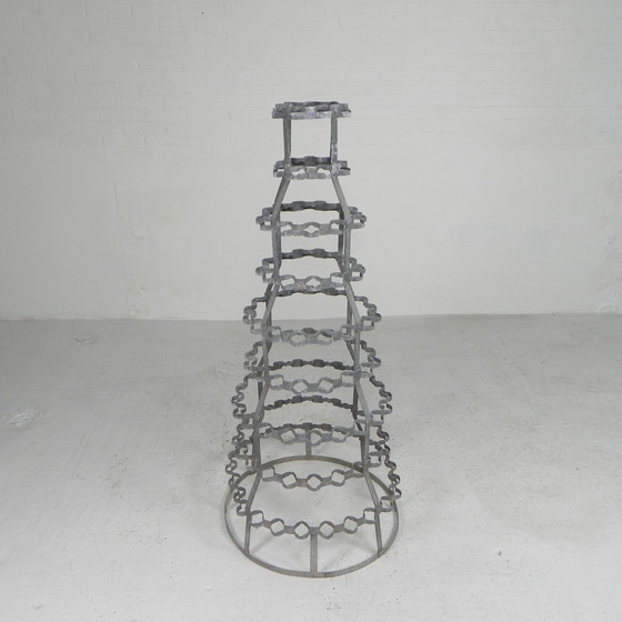 Image 1 of Iron drying rack for wine bottles, egouttoir a bouteilles, 5s.