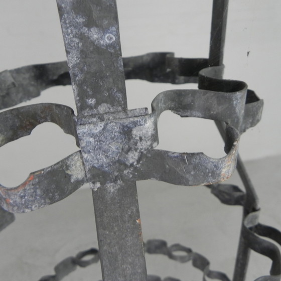 Image 1 of Iron drying rack for wine bottles, egouttoir a bouteilles, 5s.