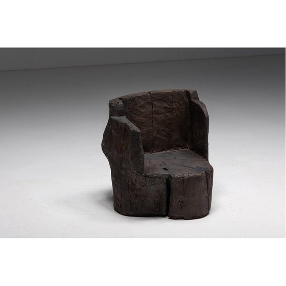 Image 1 of Brutalist vintage Monoxylite armchairs, France 1980s