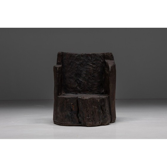 Image 1 of Brutalist vintage Monoxylite armchairs, France 1980s