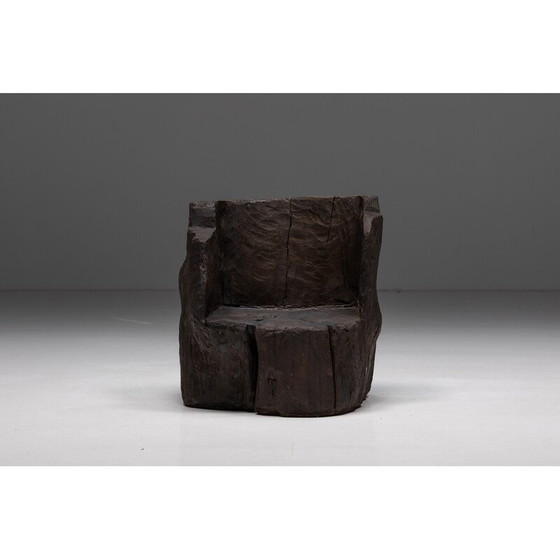 Image 1 of Brutalist vintage Monoxylite armchairs, France 1980s