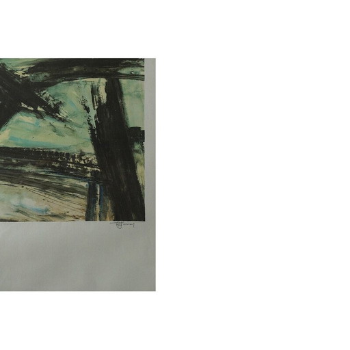 Vintage color lithograph by Frans Minnaert, 1990