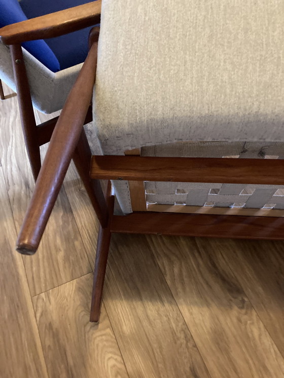 Image 1 of Scandinavian 60's Sofa and 2 Armchairs Set