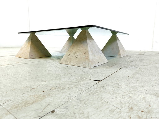 Vintage stone pyramid coffee table