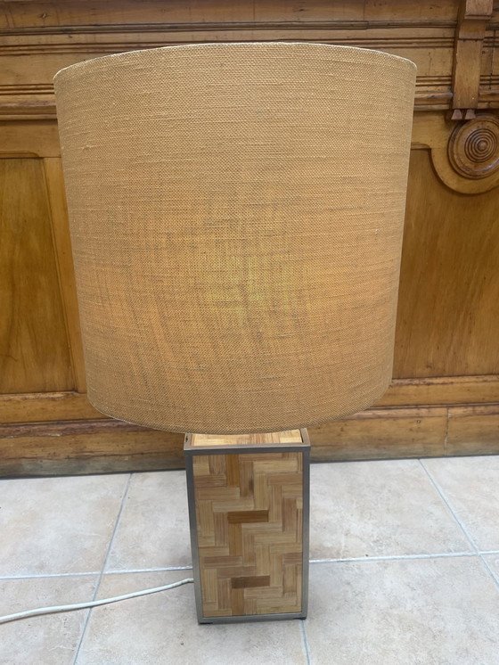 Image 1 of Vintage Straw Table Lamp