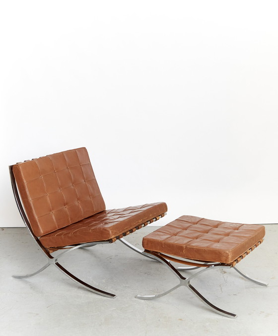 Image 1 of Ludwig Mies van der Rohe MR90 "Barcelona Chair & Ottomane" Knoll International