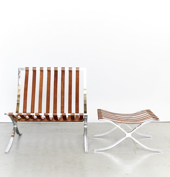 Image 1 of Ludwig Mies van der Rohe MR90 "Barcelona Chair & Ottoman" Knoll International