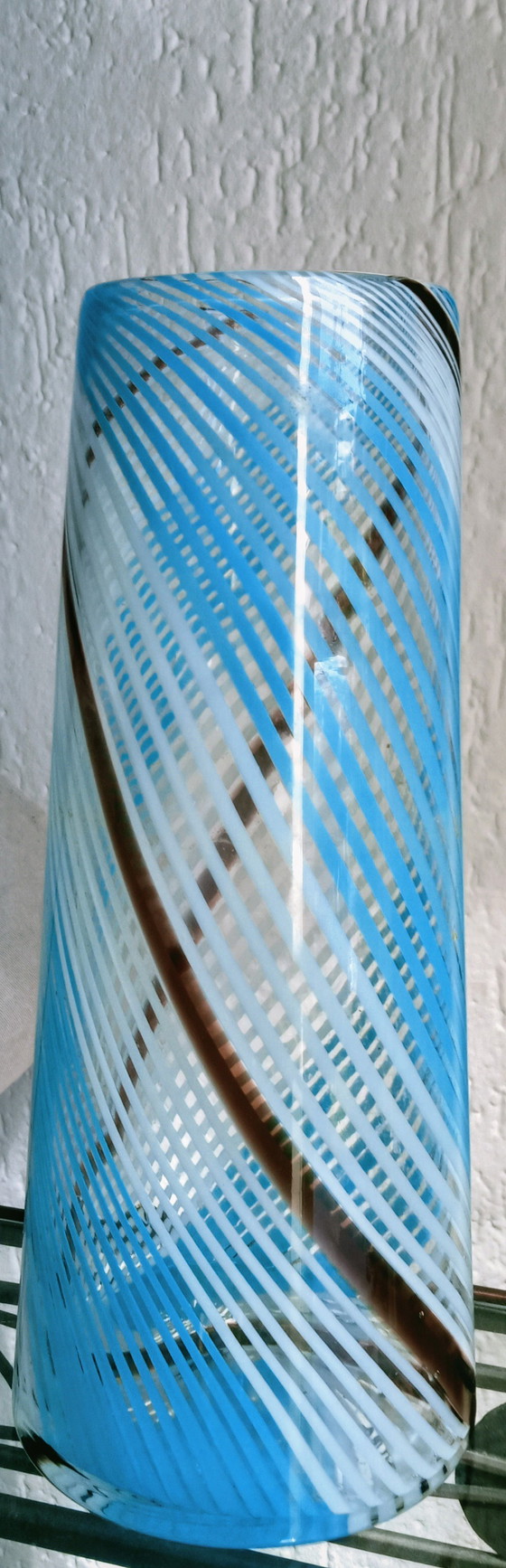 Image 1 of Murano glass vase filigree Aureliano Toso design Dino Martens