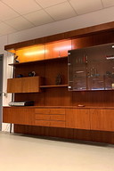 Vintage wall unit with cove lighting