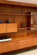 Vintage wall unit with cove lighting