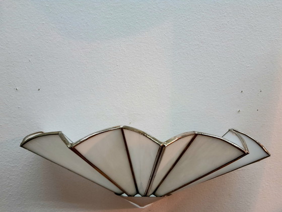 Image 1 of Pâte De Verre Art Deco Fan Wall Light