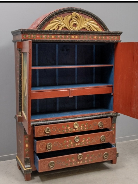 Image 1 of Hindelooper Cabinet 19th Century.