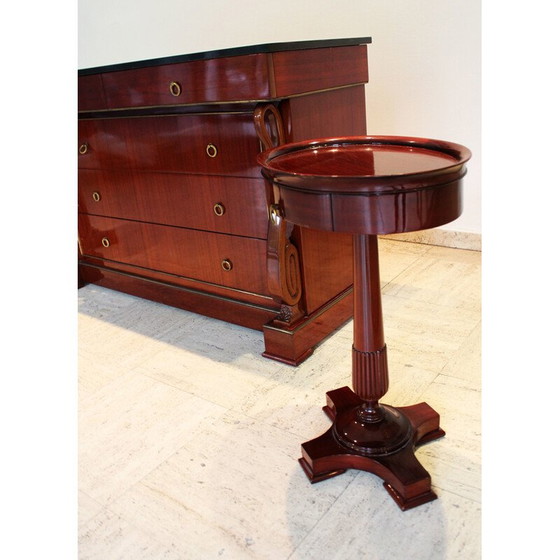 Image 1 of Vintage "swan-neck" chest of drawers in mahogany and black marble