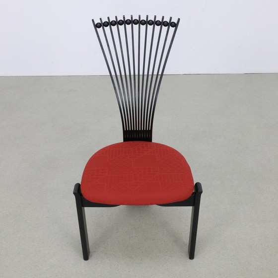 Image 1 of 6X Postmodern Dining Chair In Memphis Style "Totem" Torstein Nilsen Westnofa, 1980S