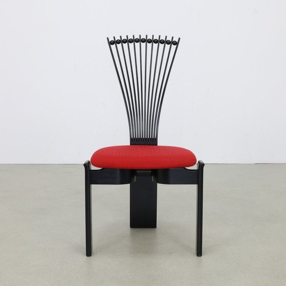 Image 1 of 6X Postmodern Dining Chair In Memphis Style "Totem" Torstein Nilsen Westnofa, 1980S