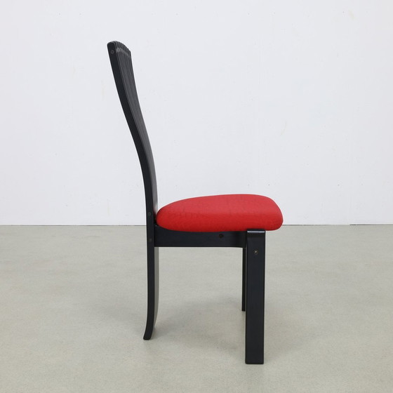 Image 1 of 6X Postmodern Dining Chair In Memphis Style "Totem" Torstein Nilsen Westnofa, 1980S