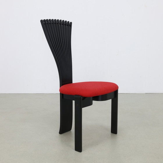 Image 1 of 6X Postmodern Dining Chair In Memphis Style "Totem" Torstein Nilsen Westnofa, 1980S