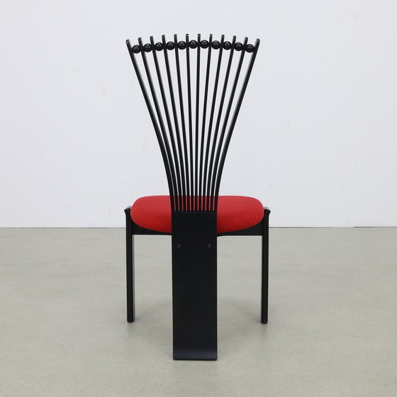 Image 1 of 6X Postmodern Dining Chair In Memphis Style "Totem" Torstein Nilsen Westnofa, 1980S