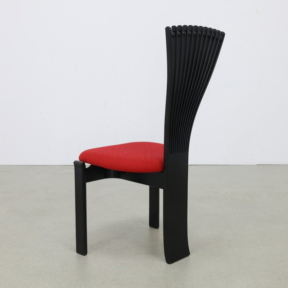 Image 1 of 6X Postmodern Dining Chair In Memphis Style "Totem" Torstein Nilsen Westnofa, 1980S