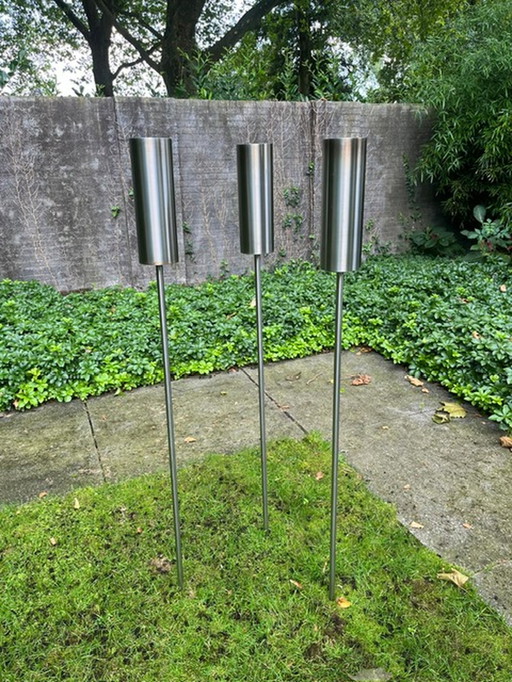 3x Garden Torch Stainless Steel