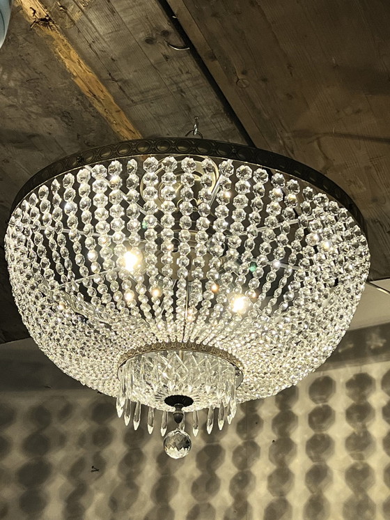 Image 1 of Vintage Crystal Chandelier Ceiling Light XL