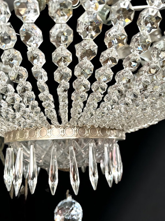 Image 1 of Vintage Crystal Chandelier Ceiling Light XL