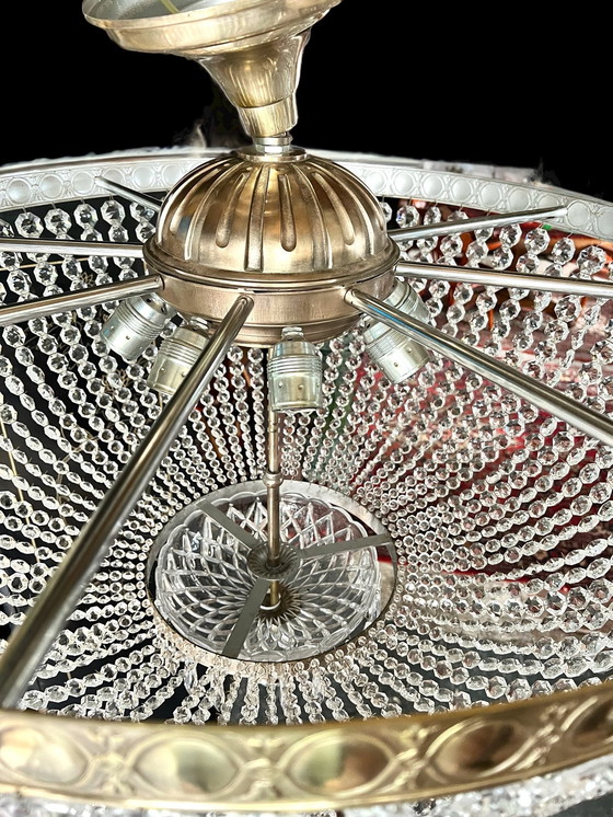 Image 1 of Vintage Crystal Chandelier Ceiling Light XL