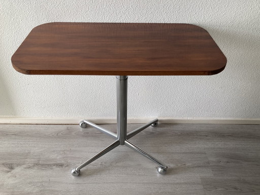 Vintage side table on wheels