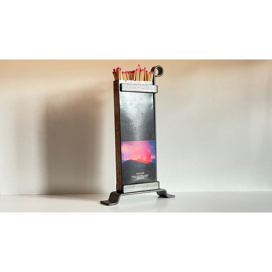 Image 1 of Vintage steel fireplace match holders