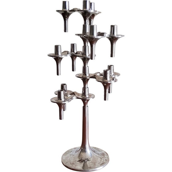 Image 1 of Set of 6 vintage candlesticks and 1 Orion stand by Fritz Nagel and Ceasar Stoffi for Bmf, Germany 1970