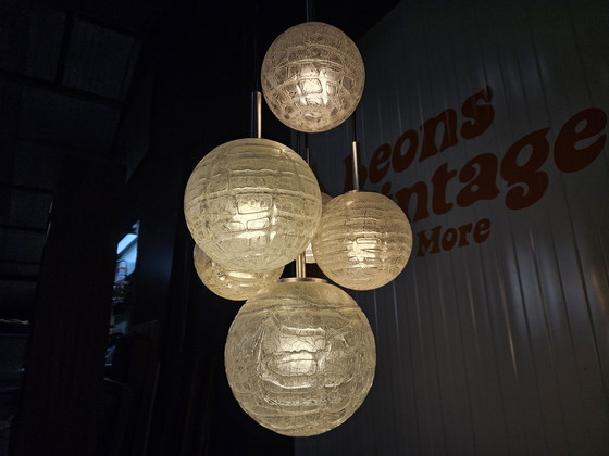 Image 1 of Lampe suspendue Doria vintage, verre soufflé à la main