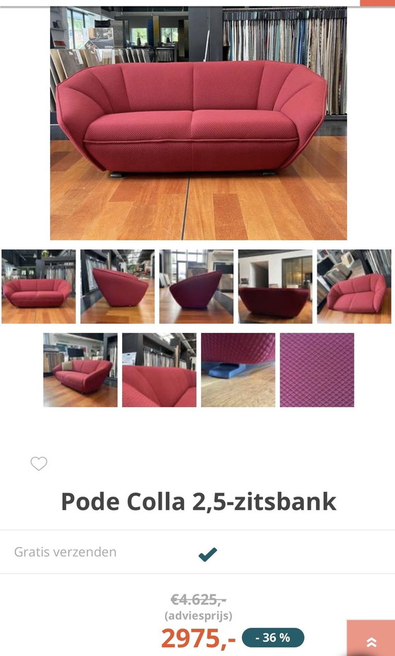 Image 1 of Leolux Pode Colla Sofa New