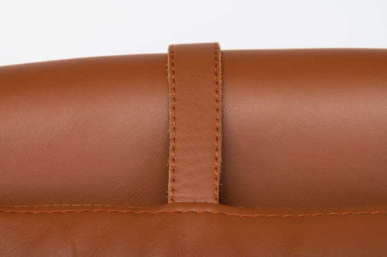 Image 1 of Cognac Leather & Rosewood Wingback Lounge Chair By Ib Kofod Larsen For Fröscher, 1970S