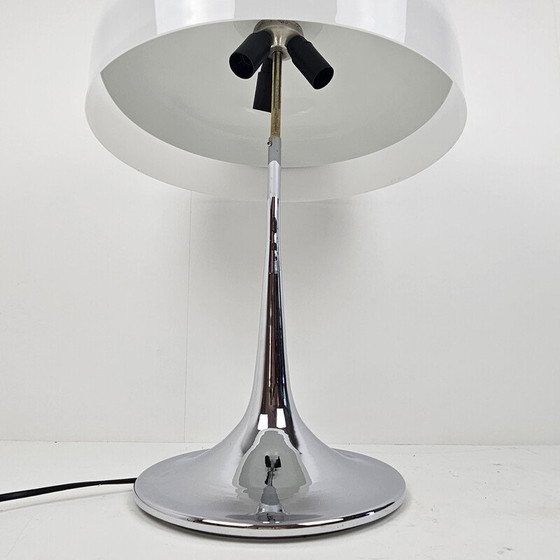 Image 1 of Vintage mushroom table lamp in chrome, Italy 1970