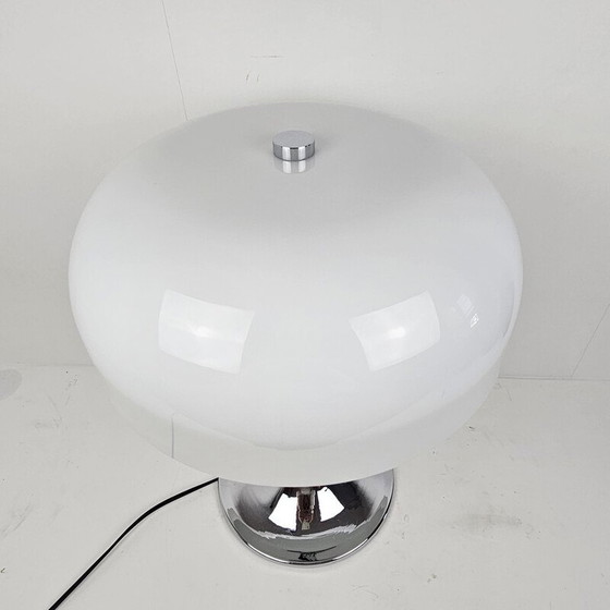 Image 1 of Vintage mushroom table lamp in chrome, Italy 1970