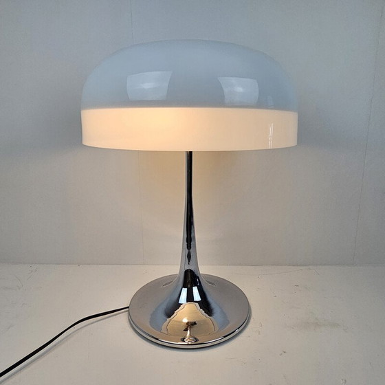 Image 1 of Vintage mushroom table lamp in chrome, Italy 1970